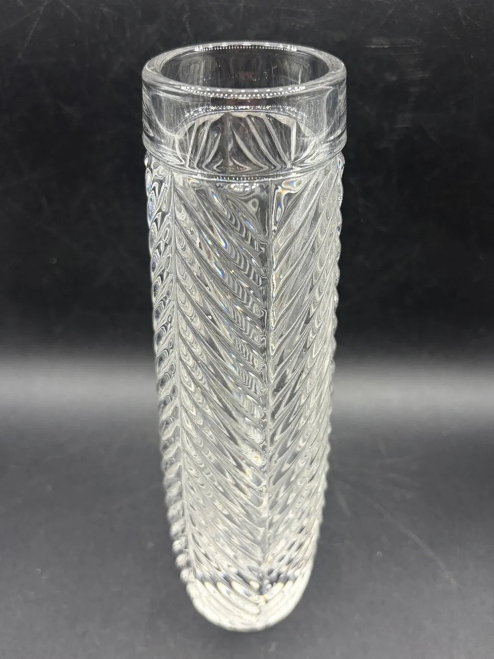 Ralph Lauren Herringbone Crystal Bud Vase Vessel Home Decor Collectible